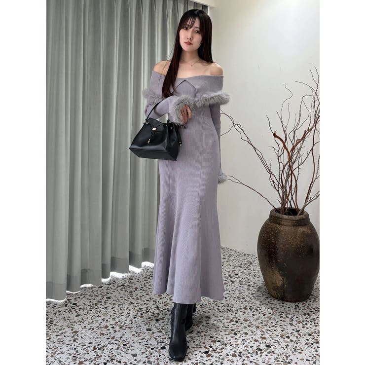 ファートリミングニットワンピース | MERCURYDUO | 詳細画像20 