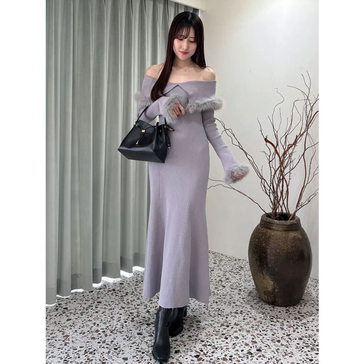 ファートリミングニットワンピース | MERCURYDUO | 詳細画像21 