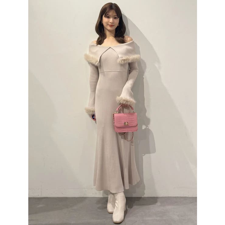 ファートリミングニットワンピース | MERCURYDUO | 詳細画像24 