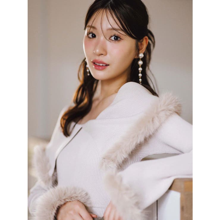 ファートリミングニットワンピース | MERCURYDUO | 詳細画像4 