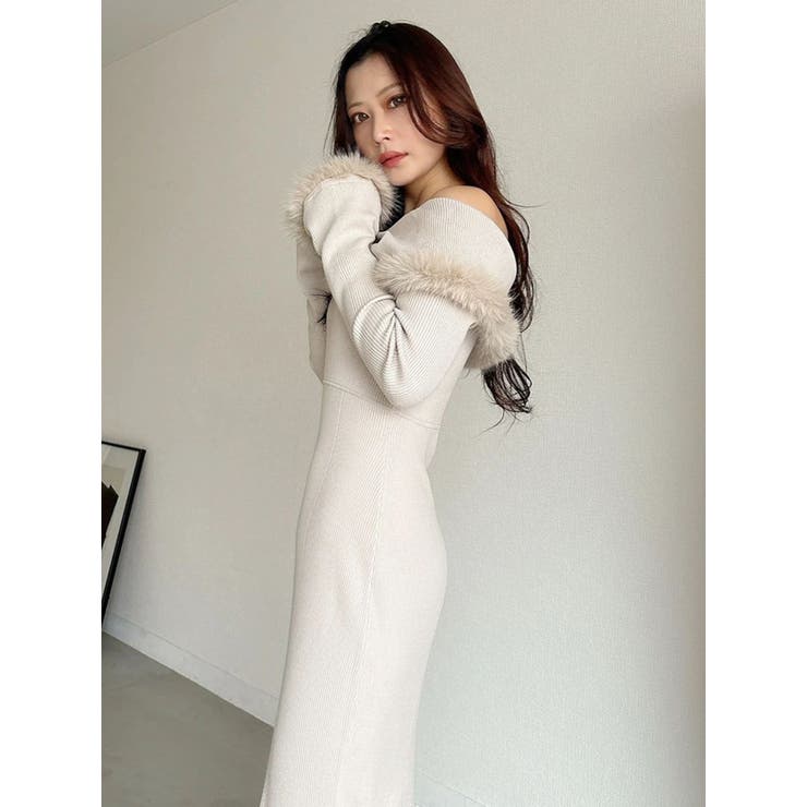 ファートリミングニットワンピース | MERCURYDUO | 詳細画像7 