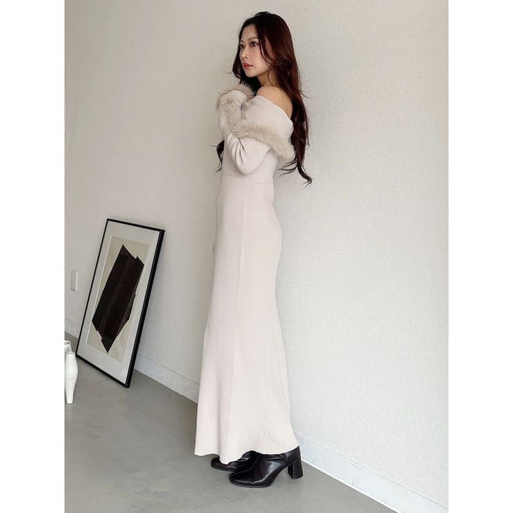 ファートリミングニットワンピース | MERCURYDUO | 詳細画像8 