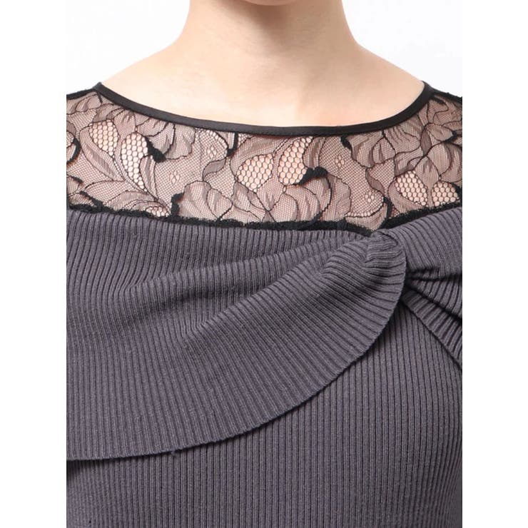 レース切替オフショルニットワンピース | MERCURYDUO | 詳細画像23 