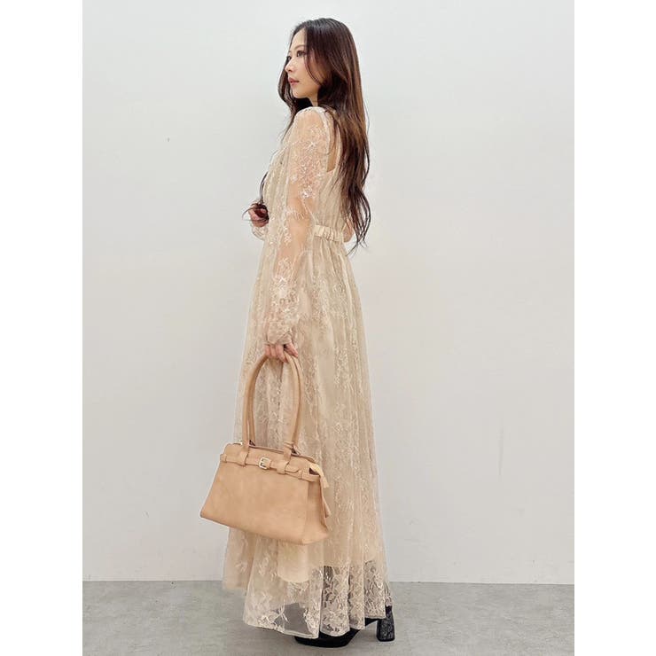 レースギャザーフレアワンピース | MERCURYDUO | 詳細画像4 