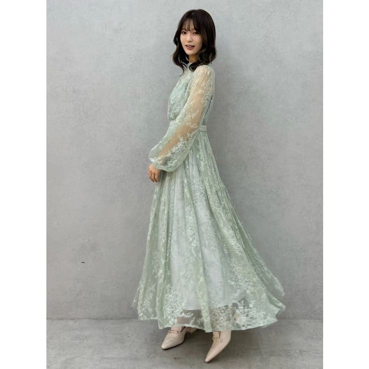 レースギャザーフレアワンピース | MERCURYDUO | 詳細画像8 