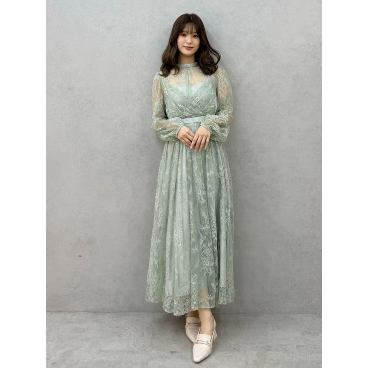 レースギャザーフレアワンピース | MERCURYDUO | 詳細画像9 