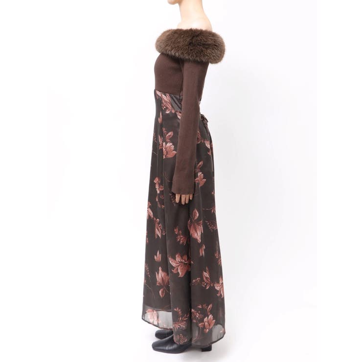 花柄オフショルニットドッキングワンピース | MERCURYDUO | 詳細画像15 