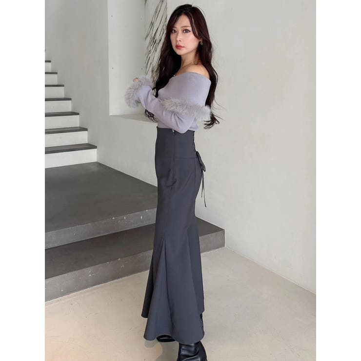 バックレースアップストレッチマーメイドスカート | MERCURYDUO | 詳細画像20 