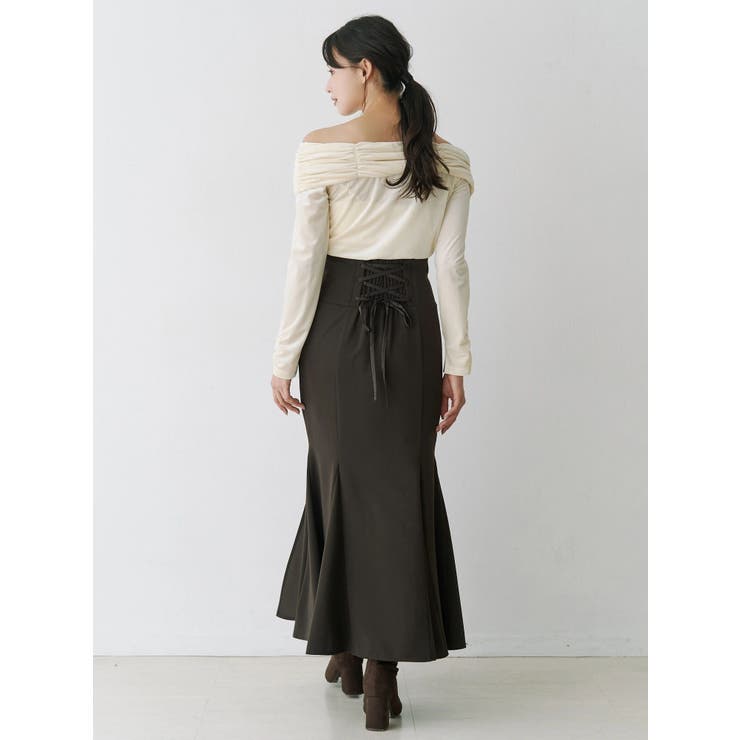 バックレースアップストレッチマーメイドスカート | MERCURYDUO | 詳細画像7 