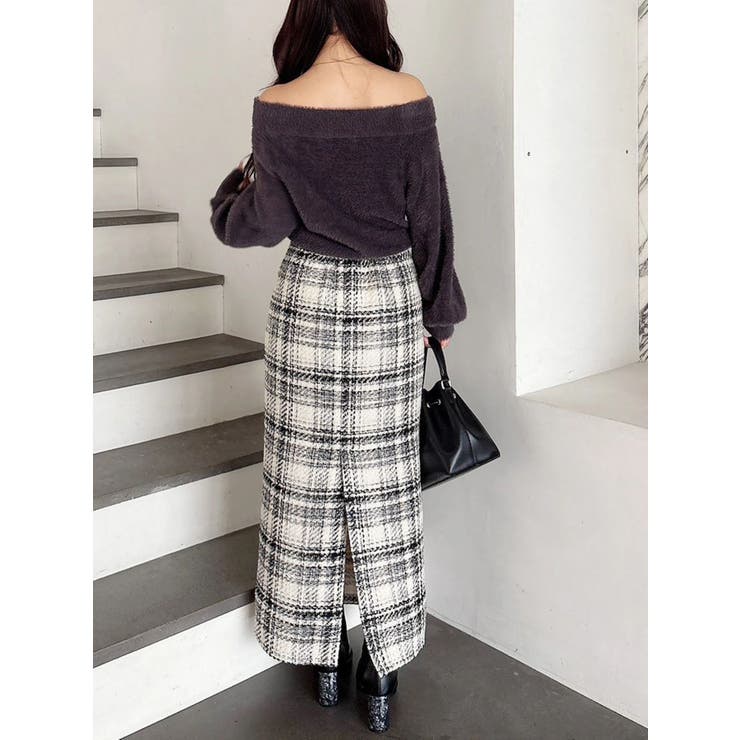 チェックツィードタイトスカート | MERCURYDUO | 詳細画像12 