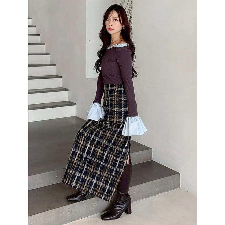 チェックツィードタイトスカート | MERCURYDUO | 詳細画像13 