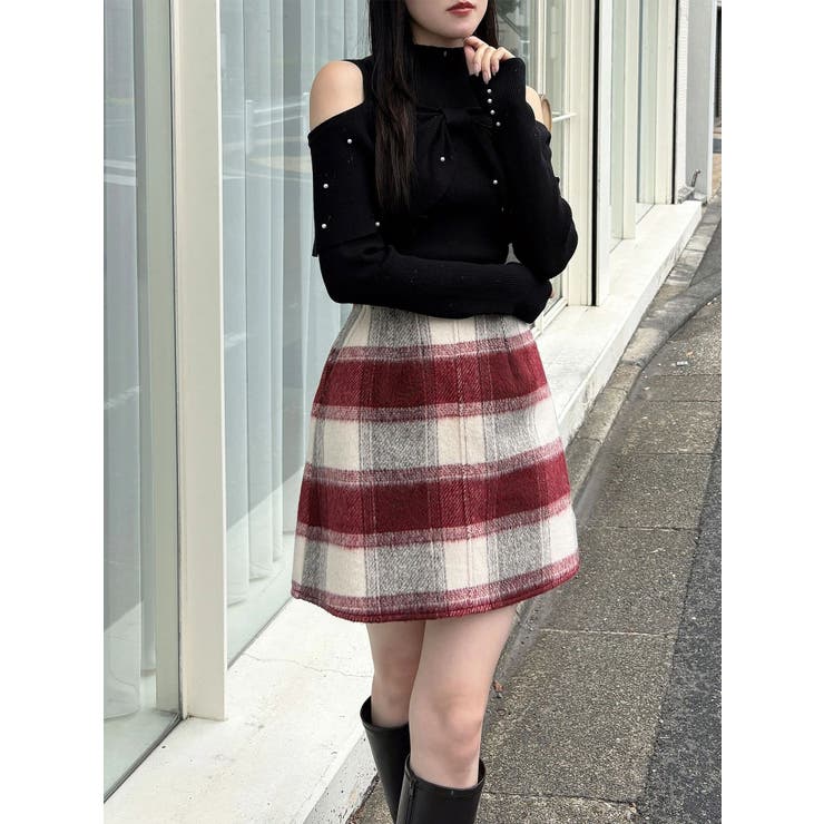 シャギーチェックミニスカート | MERCURYDUO | 詳細画像10 