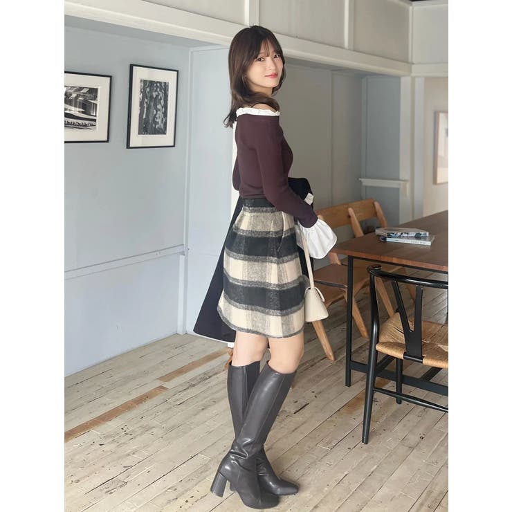 シャギーチェックミニスカート | MERCURYDUO | 詳細画像15 