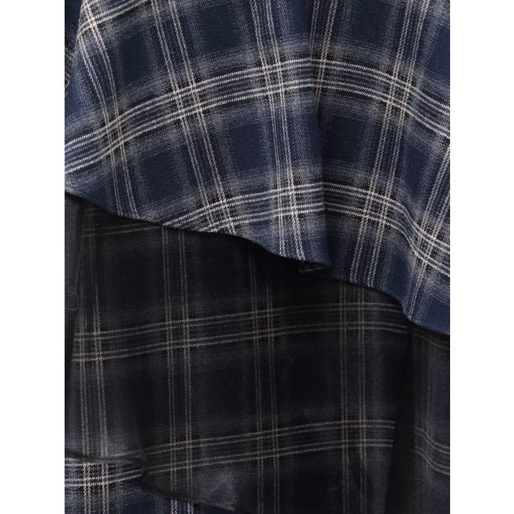 追加生産】異素材使いティアードスカート[品番：MKSW0067533