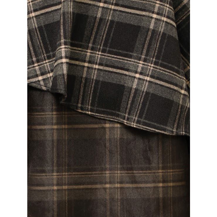 追加生産】異素材使いティアードスカート[品番：MKSW0067533