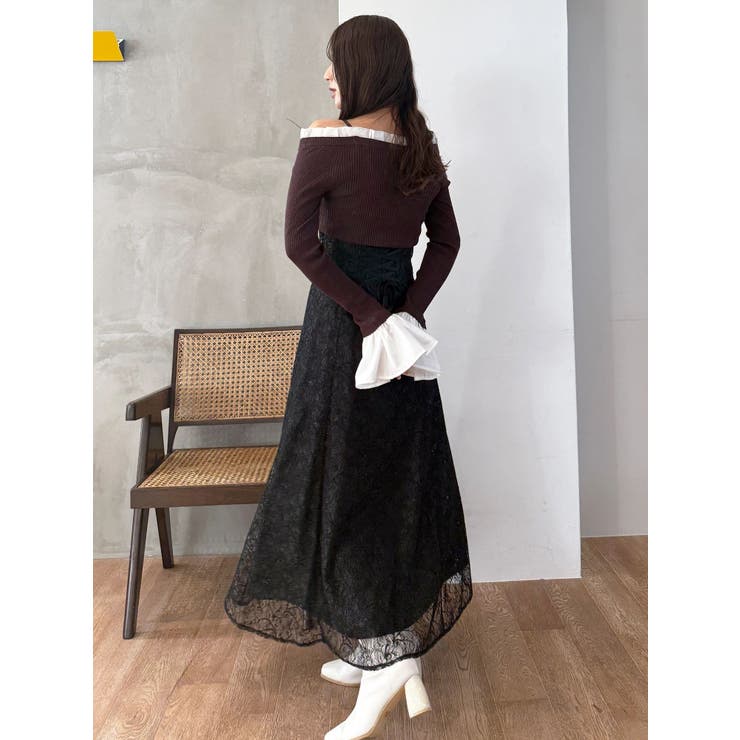 コードレースバックレースアップフレアスカート | MERCURYDUO | 詳細画像10 