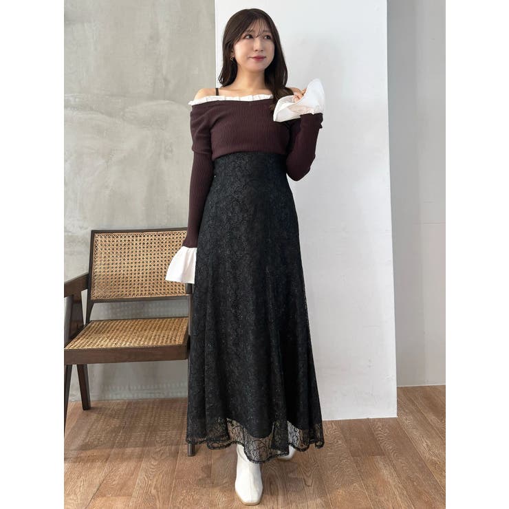 コードレースバックレースアップフレアスカート | MERCURYDUO | 詳細画像9 