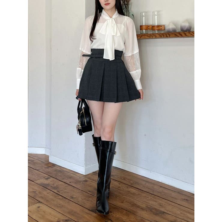 ベルト付きチェックプリーツミニスカパン | MERCURYDUO | 詳細画像21 