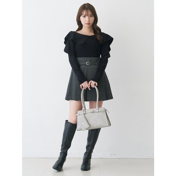 ベルト付きチェックプリーツミニスカパン | MERCURYDUO | 詳細画像3 