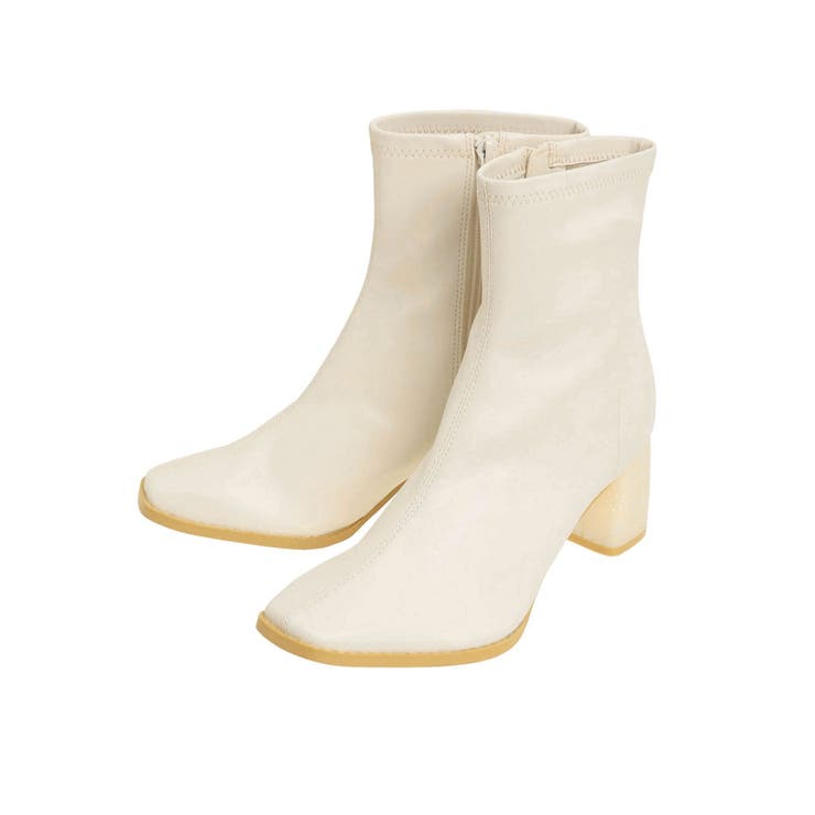 フェイクレザースクエアトゥストレッチショートブーツ | MERCURYDUO | 詳細画像13 