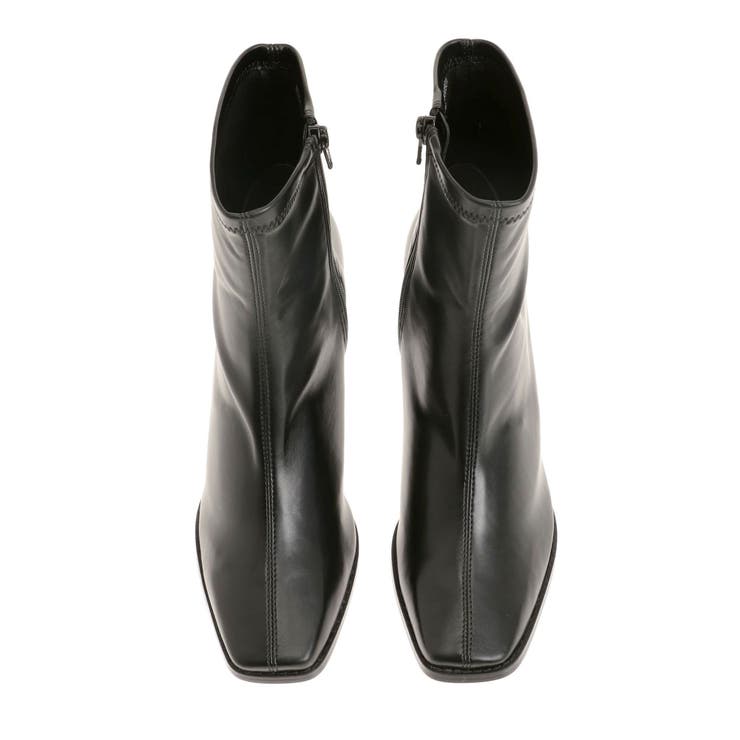 フェイクレザースクエアトゥストレッチショートブーツ | MERCURYDUO | 詳細画像3 