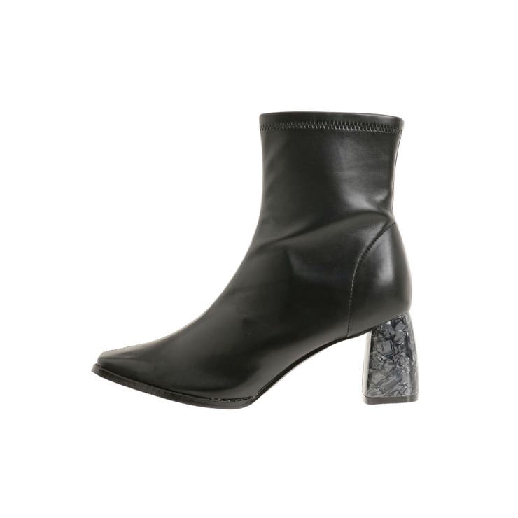 フェイクレザースクエアトゥストレッチショートブーツ | MERCURYDUO | 詳細画像4 