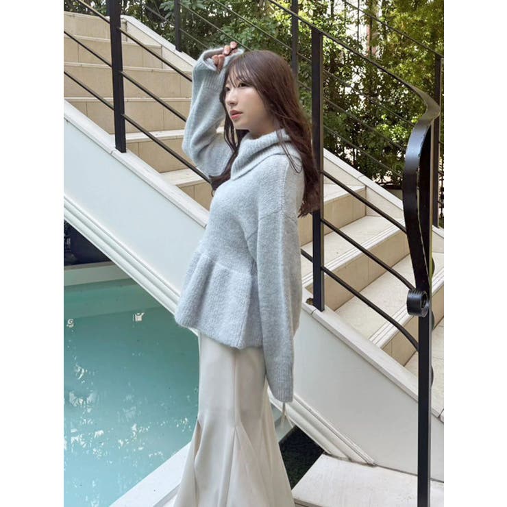 【WEB限定カラーあり】オフタートルペプラムニット | MERCURYDUO | 詳細画像11 