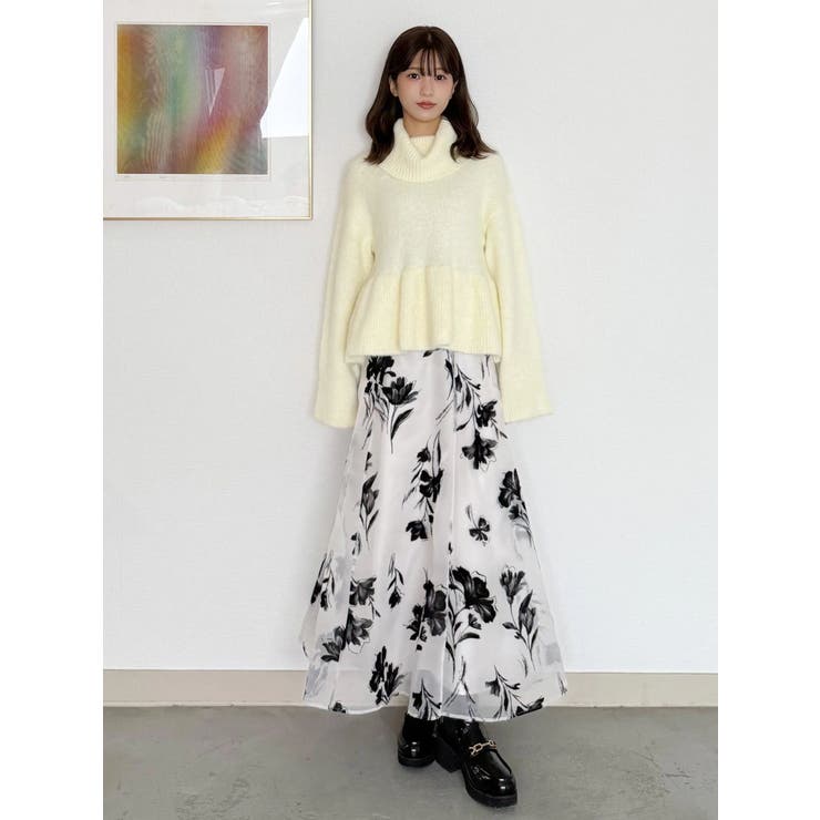 【WEB限定カラーあり】オフタートルペプラムニット | MERCURYDUO | 詳細画像12 