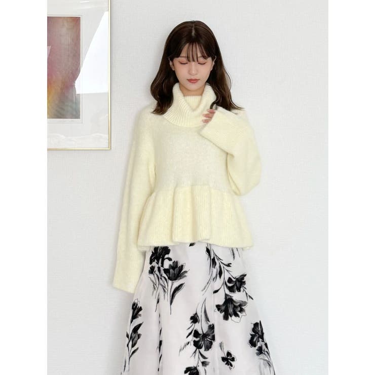 【WEB限定カラーあり】オフタートルペプラムニット | MERCURYDUO | 詳細画像16 