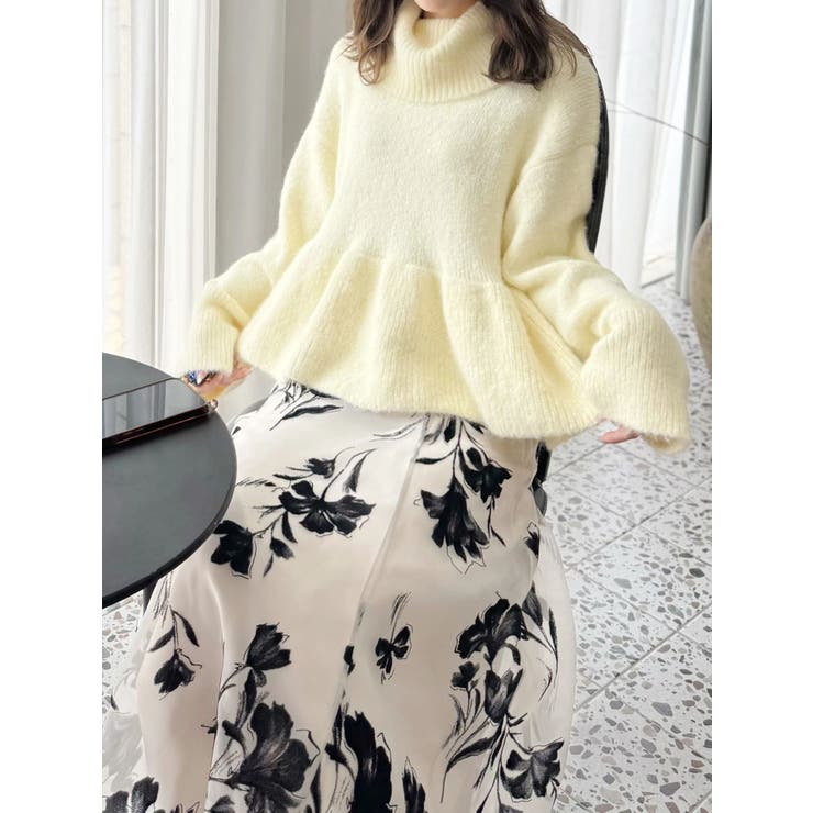 【WEB限定カラーあり】オフタートルペプラムニット | MERCURYDUO | 詳細画像22 