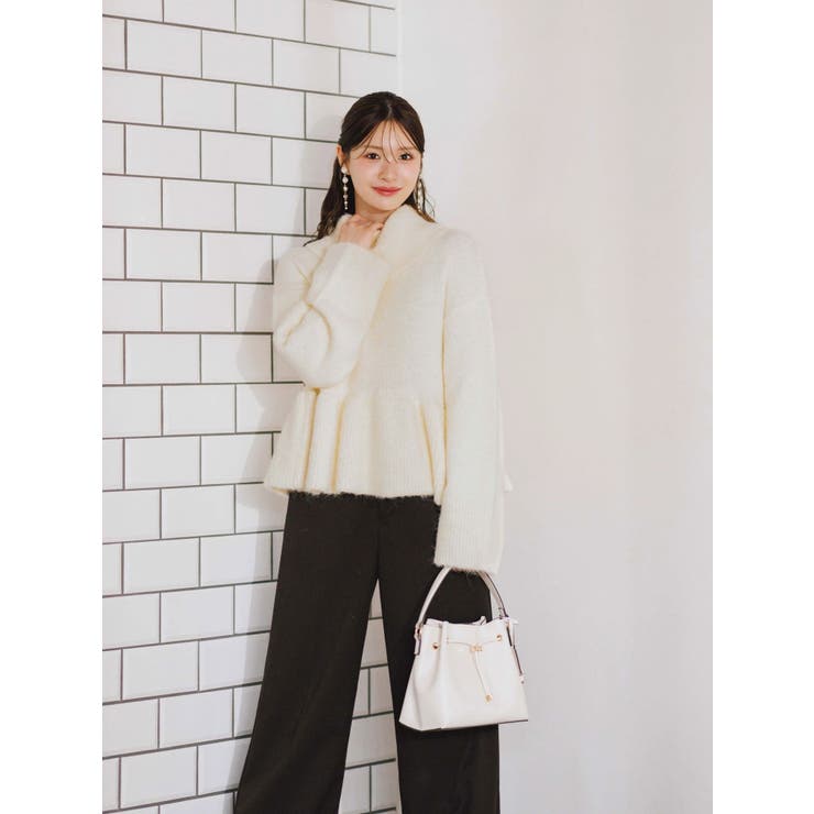 【WEB限定カラーあり】オフタートルペプラムニット | MERCURYDUO | 詳細画像4 