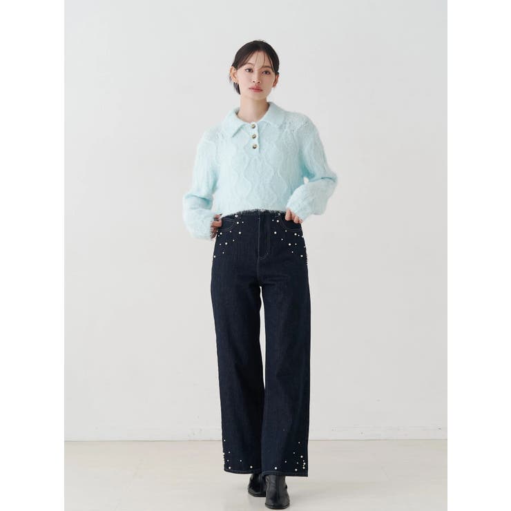 ケーブルポロ衿ニット | MERCURYDUO | 詳細画像2 