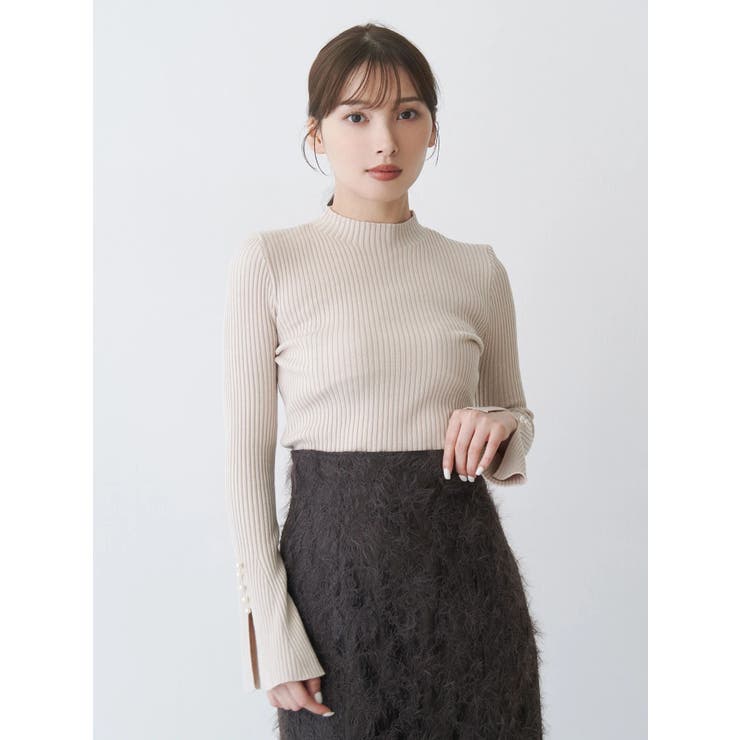 【追加生産】フレアスリーブハイネックリブニット | MERCURYDUO | 詳細画像6 