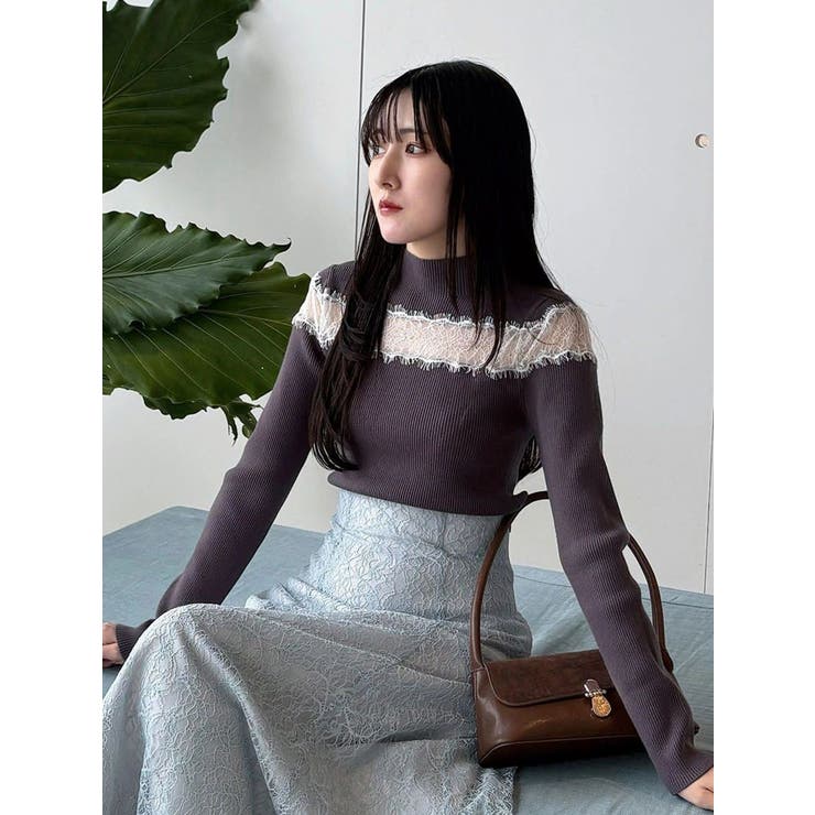 レースカッティングニット | MERCURYDUO | 詳細画像1 