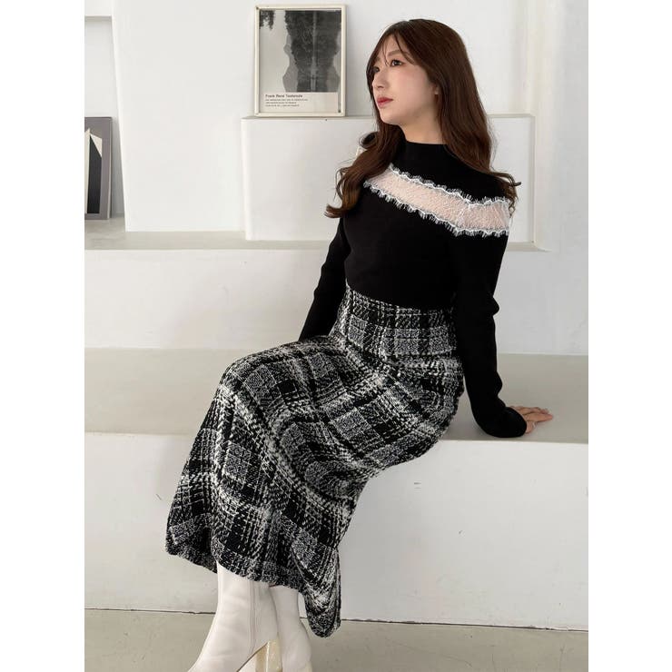 レースカッティングニット | MERCURYDUO | 詳細画像5 