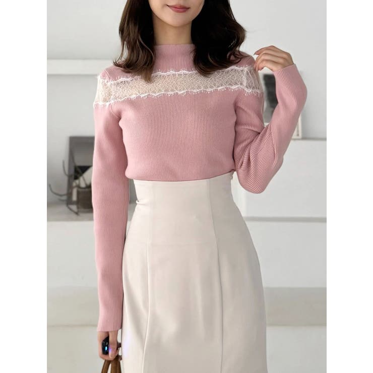 ピンク | レースカッティングニット | MERCURYDUO