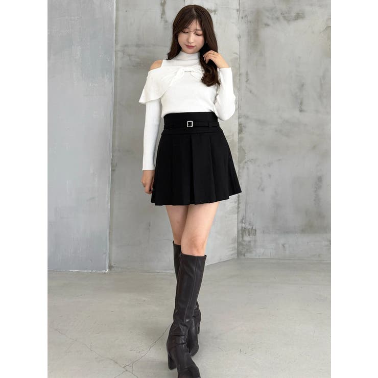 オフショルリボンパールニット | MERCURYDUO | 詳細画像12 