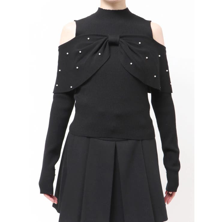 オフショルリボンパールニット | MERCURYDUO | 詳細画像18 