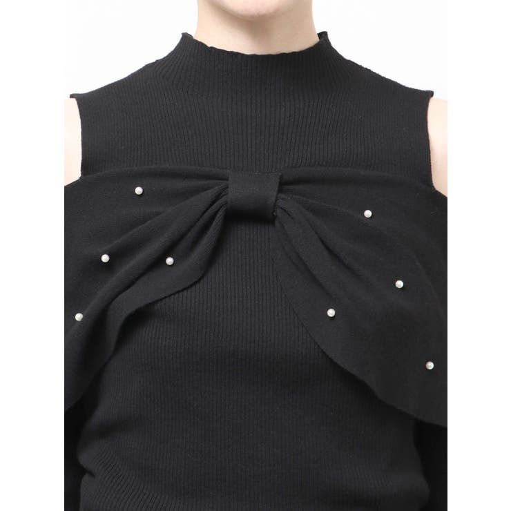 オフショルリボンパールニット | MERCURYDUO | 詳細画像21 