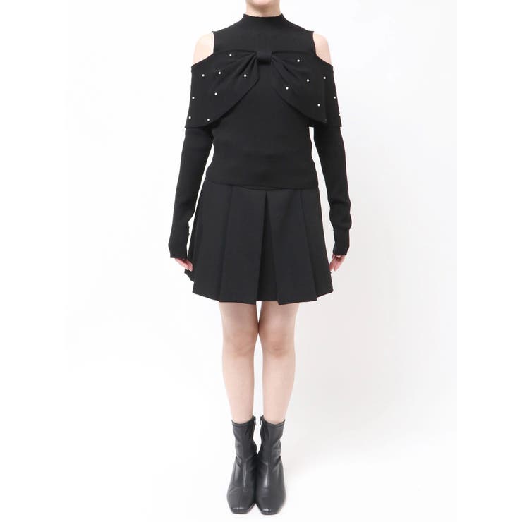 オフショルリボンパールニット | MERCURYDUO | 詳細画像25 