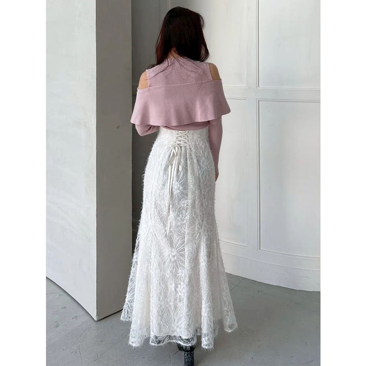 オフショルリボンパールニット | MERCURYDUO | 詳細画像9 