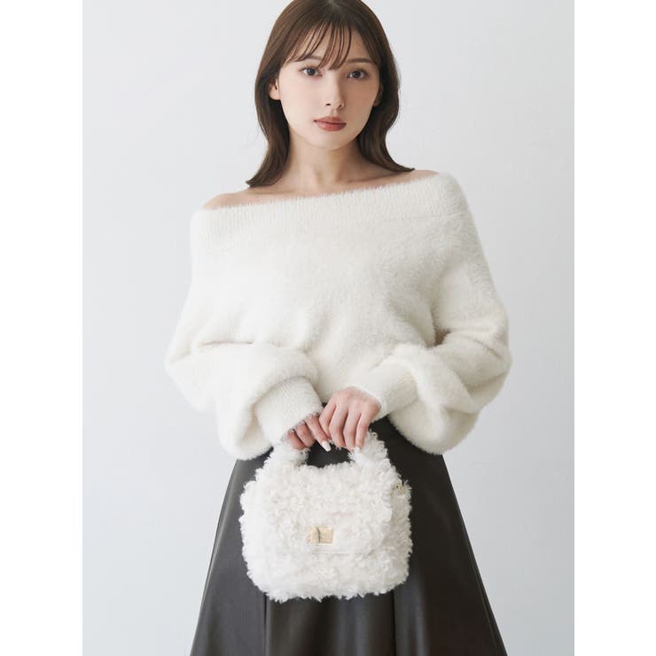 【追加生産】ミニシャギーオフショルニット | MERCURYDUO | 詳細画像1 