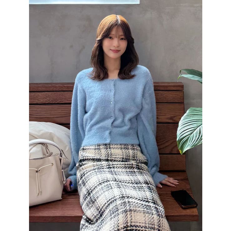 ミニシャギークルーネックカーディガン | MERCURYDUO | 詳細画像13 