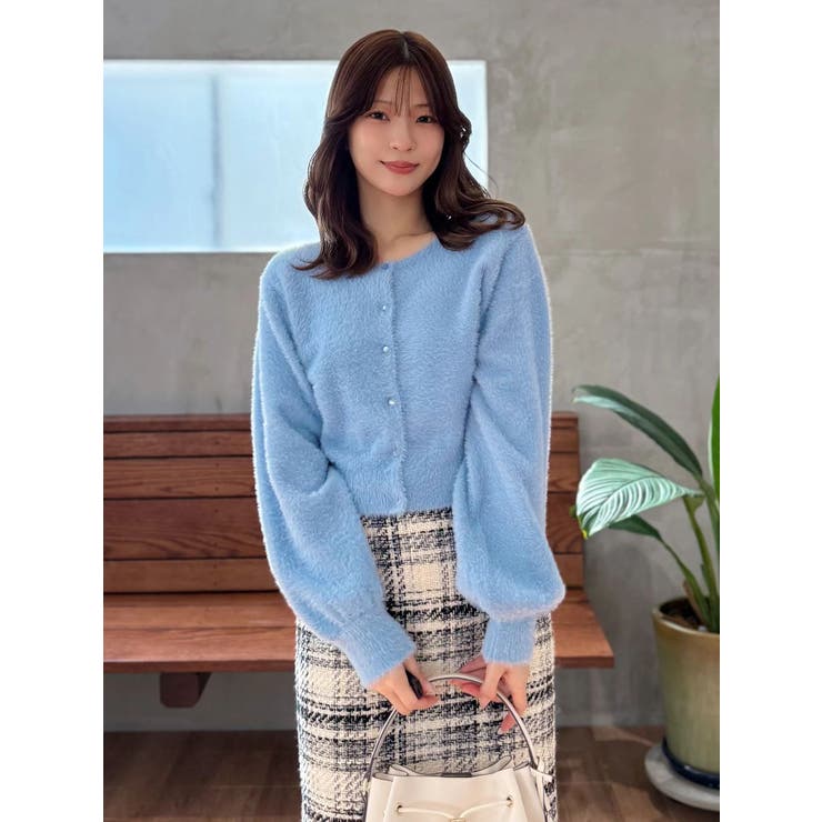 ミニシャギークルーネックカーディガン | MERCURYDUO | 詳細画像14 