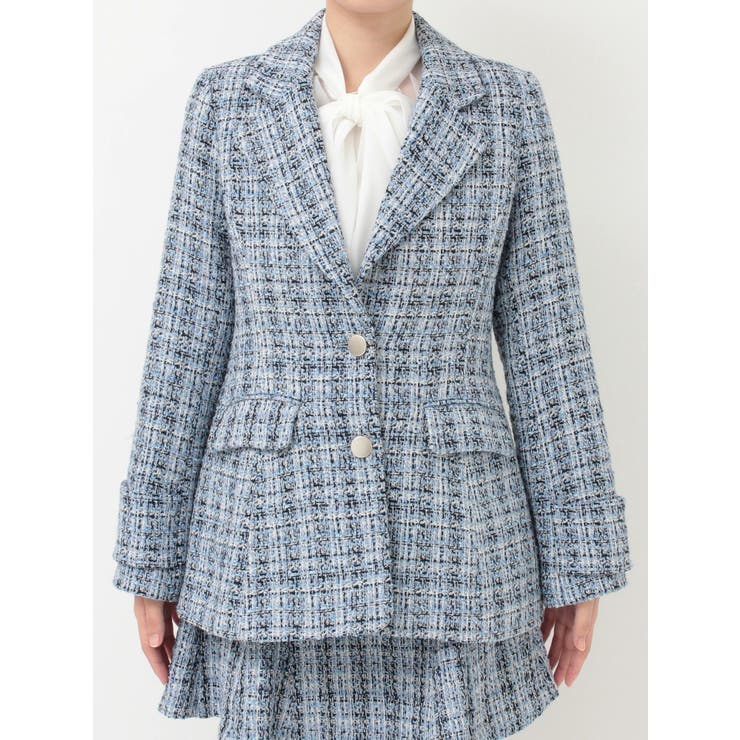 【セットアップ着用可】フィットアンドフレアツイードジャケット | MERCURYDUO | 詳細画像14 