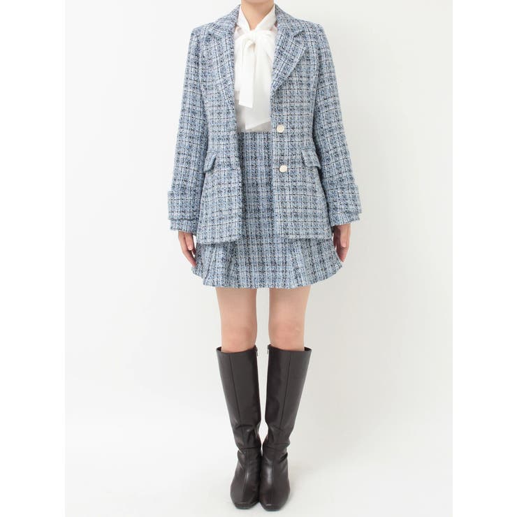 【セットアップ着用可】フィットアンドフレアツイードジャケット | MERCURYDUO | 詳細画像23 