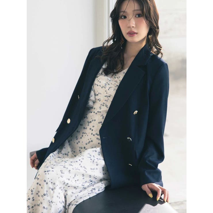 メタルボタン使い紺ブレザー | MERCURYDUO | 詳細画像1 