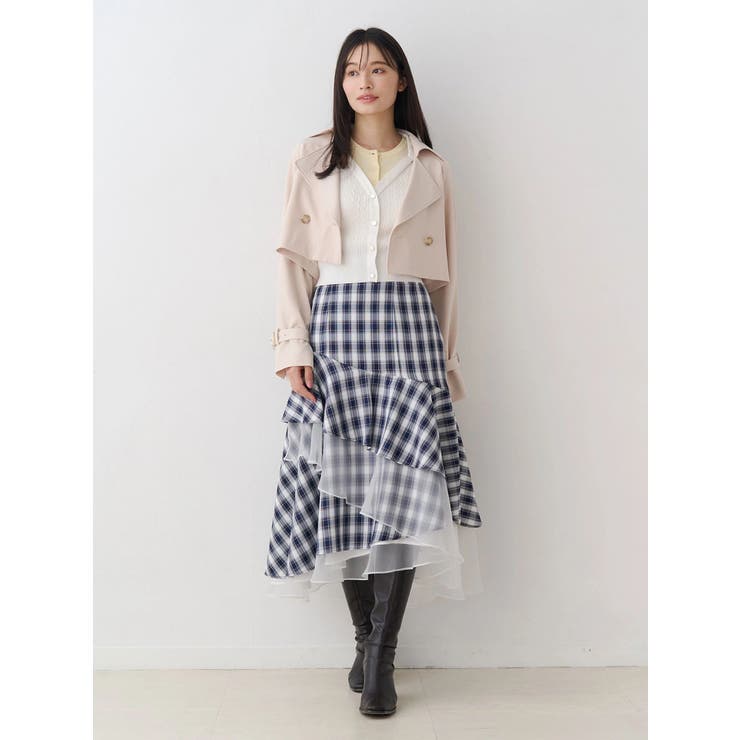 【セットアップ着用可】ショートトレンチコート | MERCURYDUO | 詳細画像10 