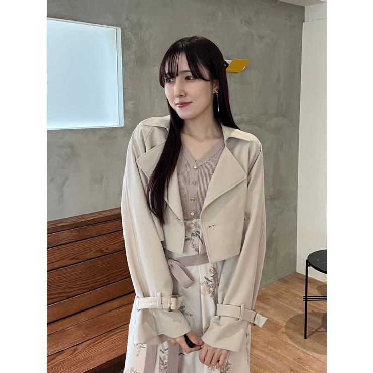 【セットアップ着用可】ショートトレンチコート | MERCURYDUO | 詳細画像11 