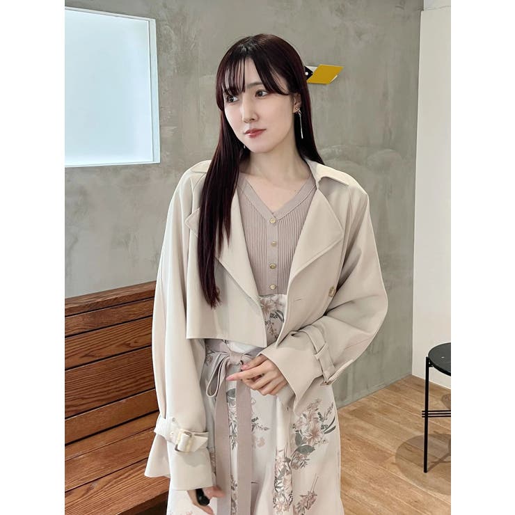 【セットアップ着用可】ショートトレンチコート | MERCURYDUO | 詳細画像12 